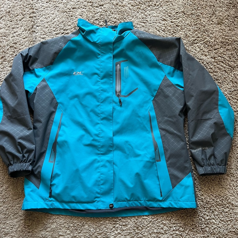 Diamond Supply Co. Teal and Charcoal Raincoat